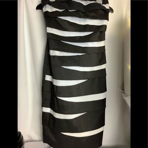 Joseph Ribkoff NWT BlckWhite Frnt Blck Back Dress